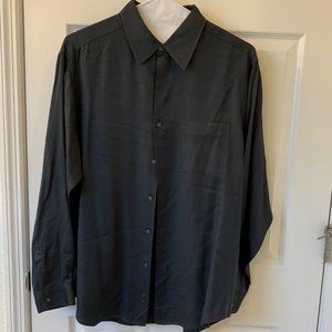 ALFANI 100% SILK MENS DRESS SHIRT - LARGE